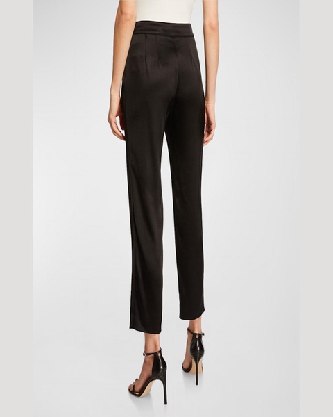Liquid Satin Side Zip Cropped Pants