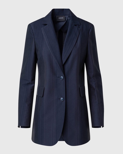 Alvina Blackwatch Seersucker Blazer Jacket