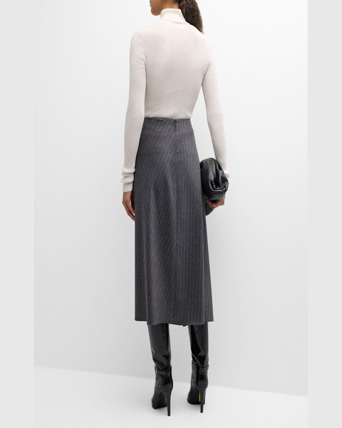 Clara Pinstripe Midi Wrap Skirt