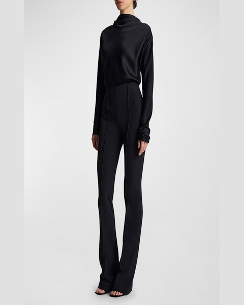 Brooks High-Rise Pintuck Pants