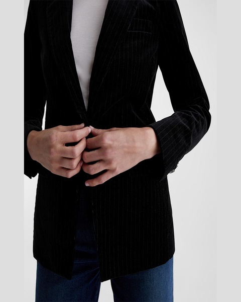 Rue Pinstripe Velvet Blazer