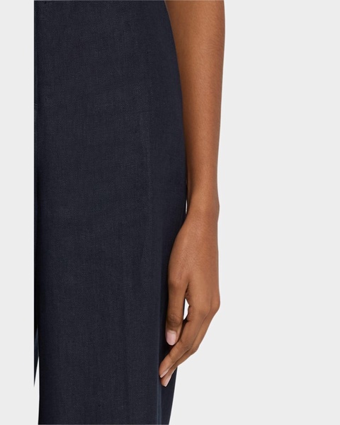 Park Wide-Leg Basketweave Linen Trousers