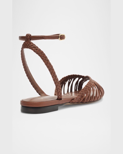 Agatha Leather Flat Sandals