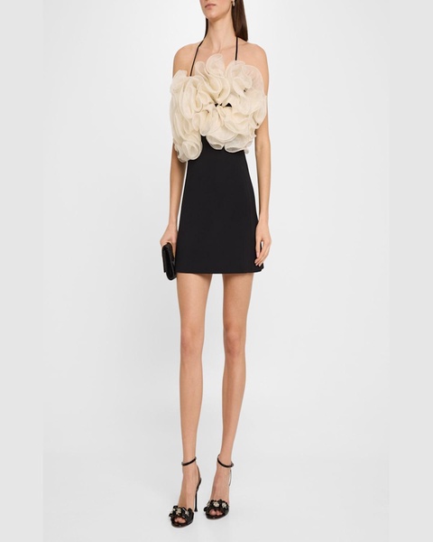 Aisha Ruffle Halter Mini Dress