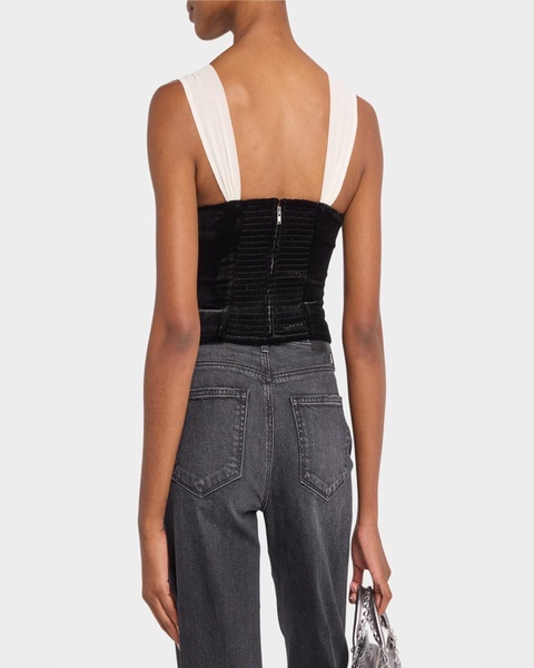 Tuli Velvet Bow Crop Top