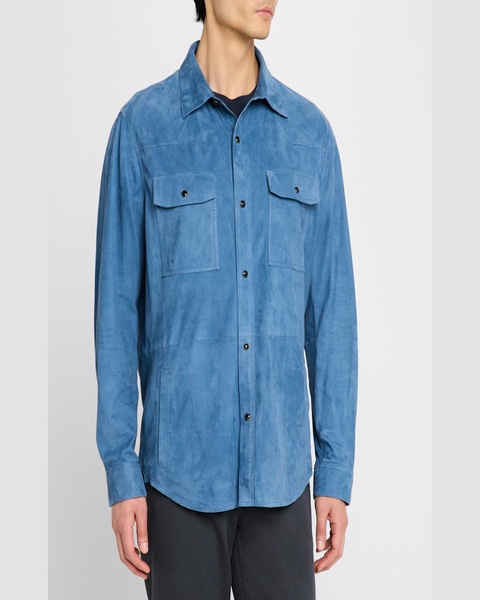 Men's Suede Snap-Front Western Shirt