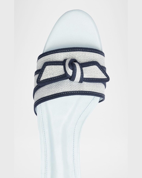 Raffia Knot Flat Slide Sandals