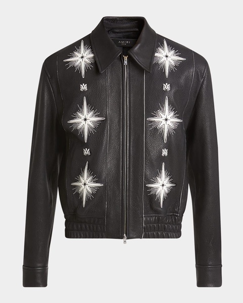 Men's Starburst Leather Blouson Jacket