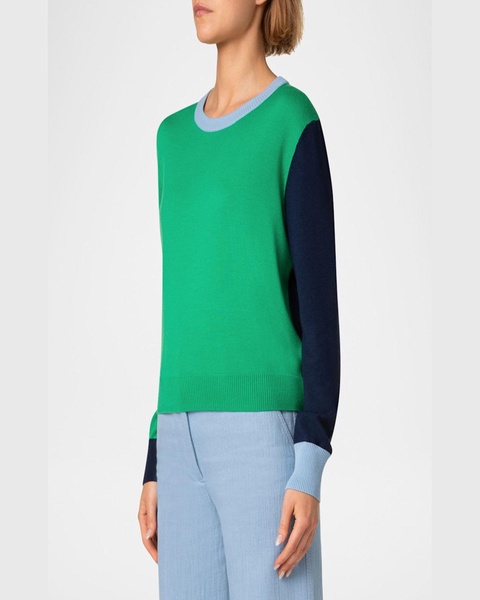 Colorblock Wool Sweater