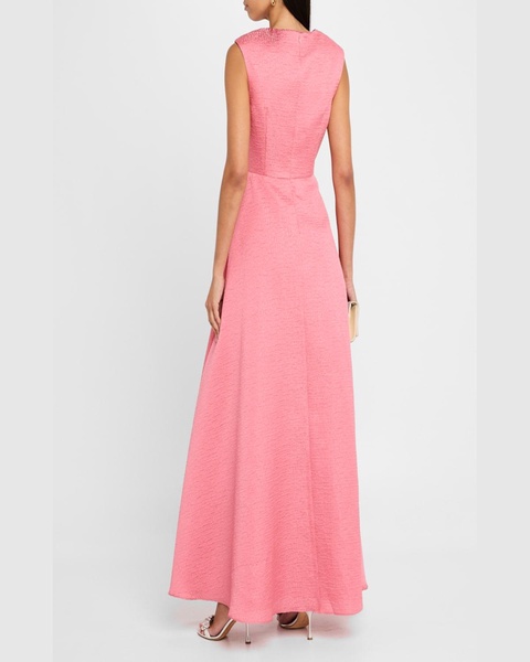 Sleeveless Shimmer Jacquard Ballgown