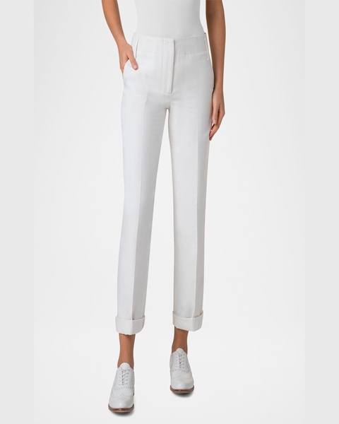Marlin Conical-Leg Cuffed Ankle Pants