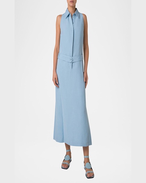 Kent Collar Midi Linen Shirt Dress