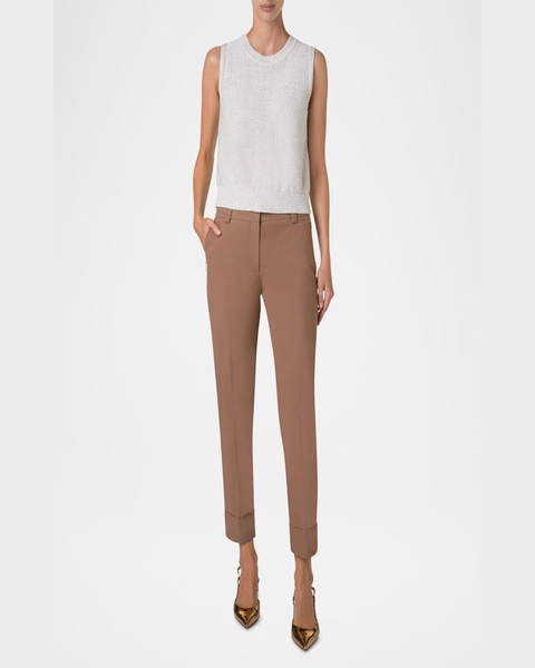 Micro Sequined Knit Sleeveless Sweater