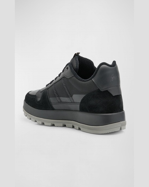 Men's Fabric and Suede Low-Top Sneakers