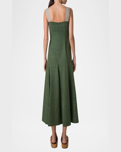 Fit-Flare Indian Silk Midi Dress