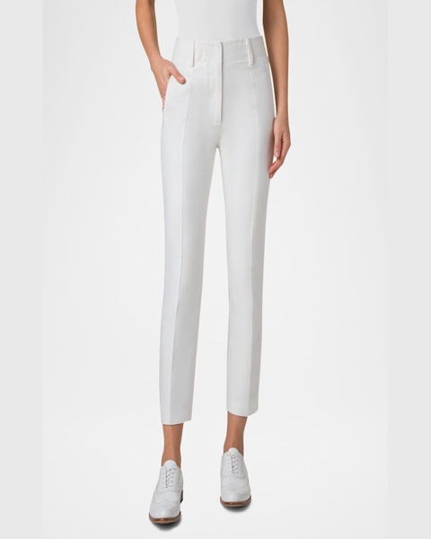Connor Cotton-Silk Slim-Leg Ankle Pants