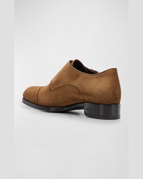 Men's York Suede Double-Monk Strap Loafers