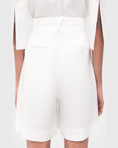 Pleated Front Linen Short