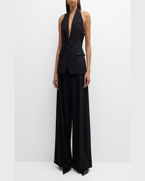 Alexa Single-Breasted Halter Vest