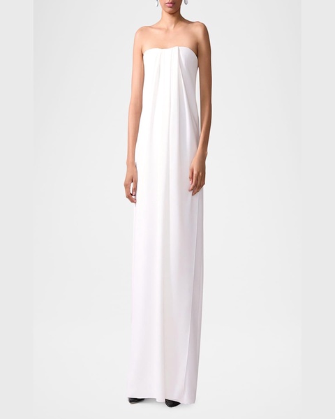 Draped-Front Strapless Gown
