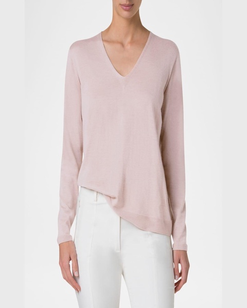 V-Neck Cashmere-Silk Sweater