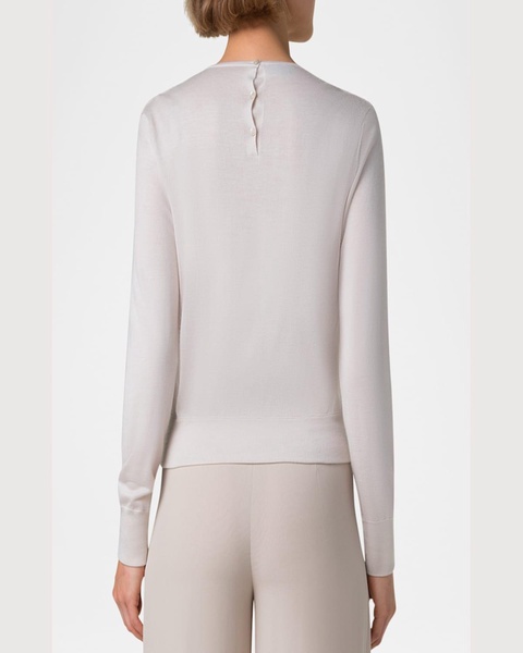 Crinkle Silk Chiffon Knit Sweater