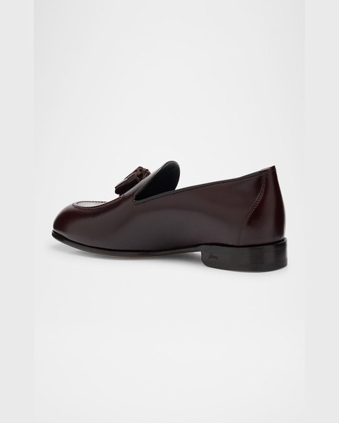 Men's Brushed Leather Tassel Loafers