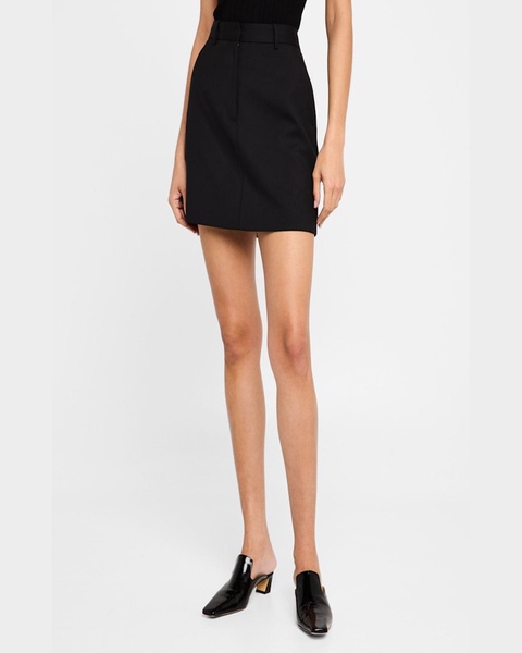 A-Line Seasonless Wool Mini Skirt