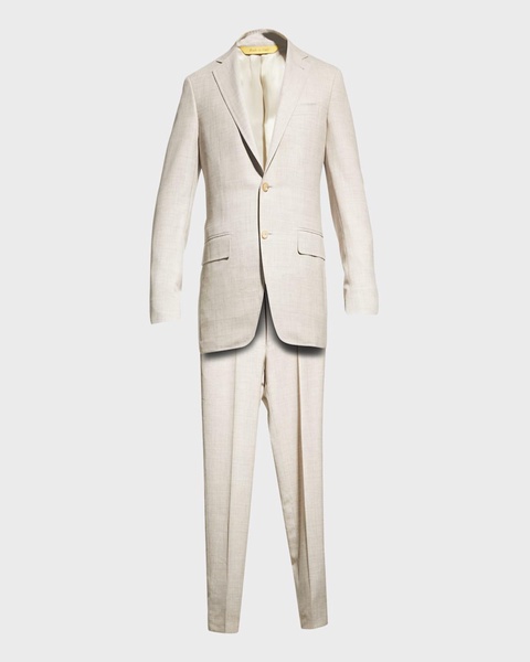 Men's Solid Linen-Blend Suit