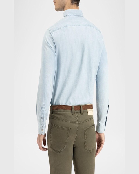 Men's Denim Button-Down Shirt