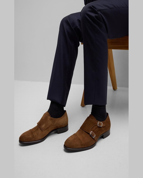 Men's York Suede Double-Monk Strap Loafers