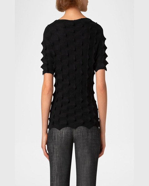 3D Sail Knit Short-Sleeve Sweater