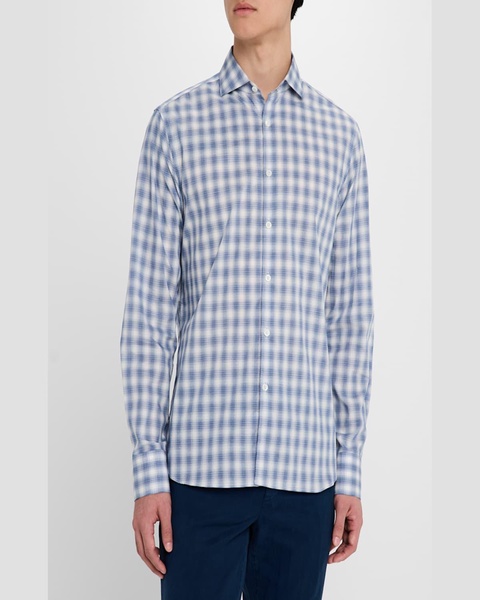 Men's Cotton Ombre Check Sport Shirt
