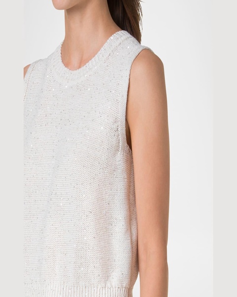 Micro Sequined Knit Sleeveless Sweater