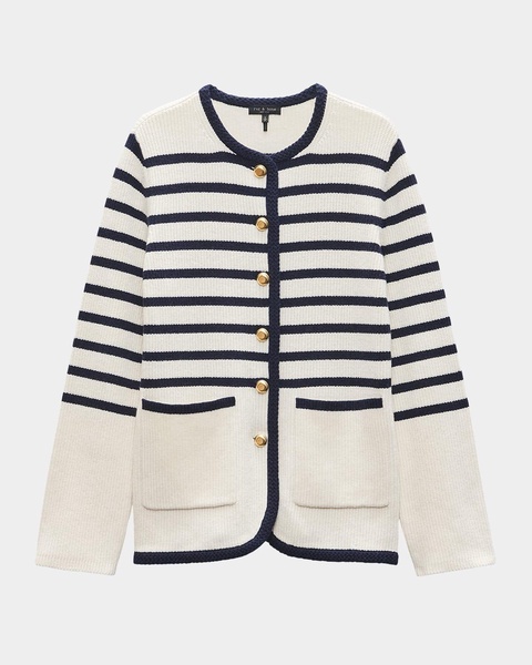 Nancy Stripe Wool Cardigan 