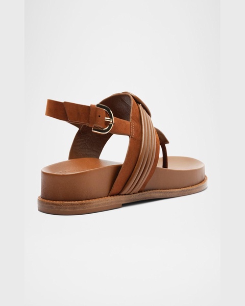 Vickey Suede Knot Slingback T-Strap Sandals