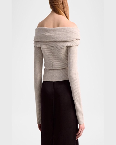 Mimi Off-Shoulder Wrap Wool Cashmere Sweater