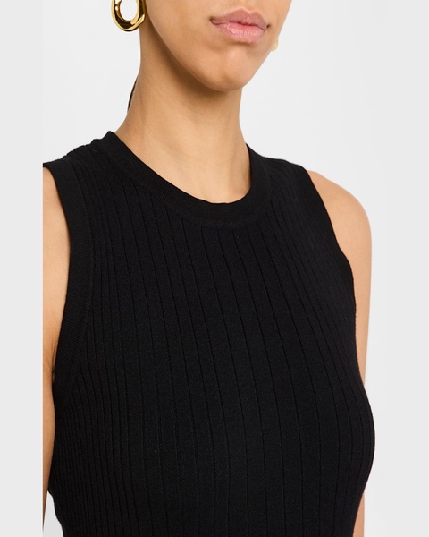 Crewneck Ribbed Knit Tank