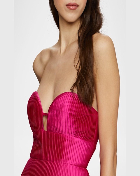 Ludlow Strapless Pleated Satin Gown