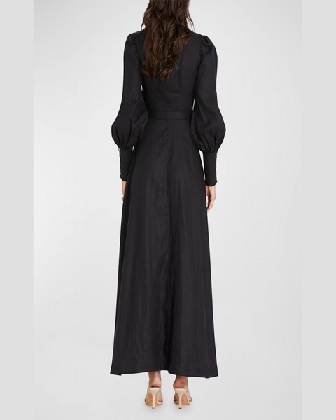 Celine French Linen Wrap Maxi Dress