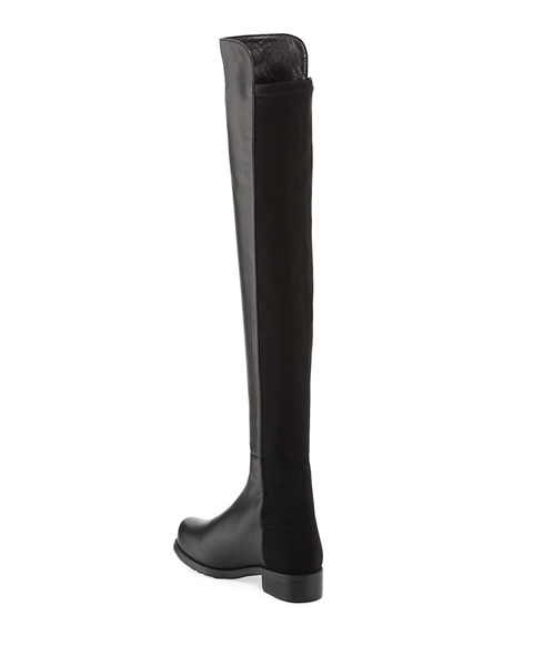 50/50 Leather Over-the-Knee Boot, Black