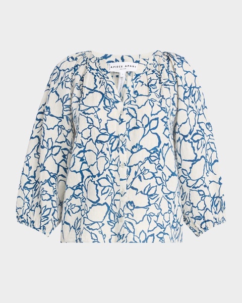 Mitte Floral-Print Linen Top