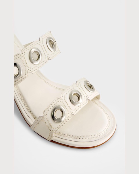 Patra Leather Dual-Band Slide Sandals