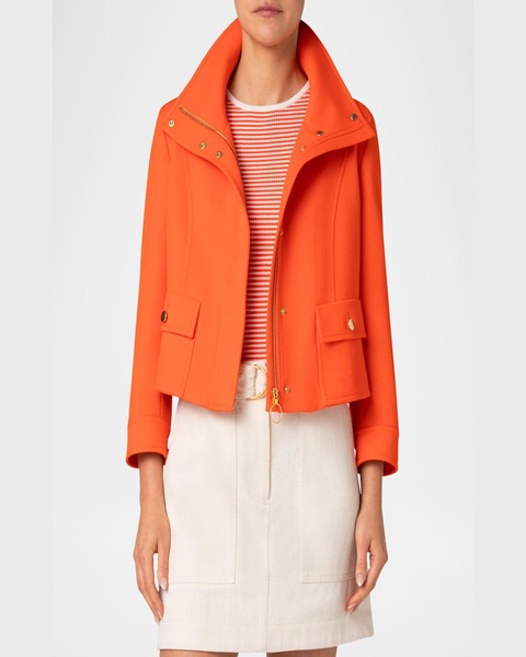 Fitted Wool Tricotine Jacket