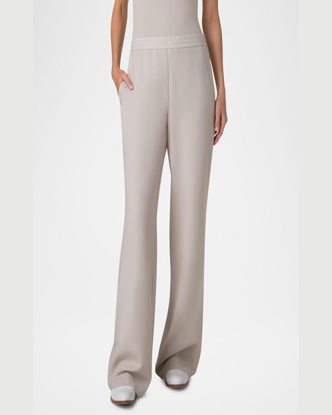 Filibert Cupro Gabardine Straight-Leg Elastic-Waist Pants