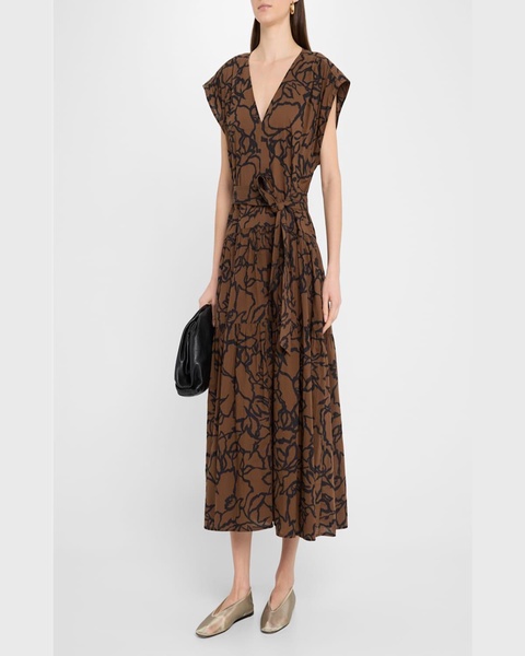 Agathe Tiered Floral-Print Midi Dress