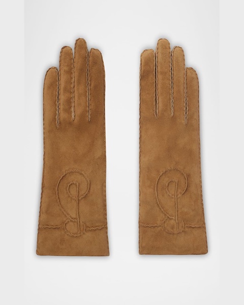 B Logo Suede Gloves 