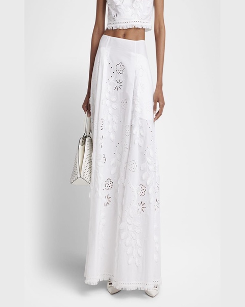 Eyelet Embroidered Maxi Skirt