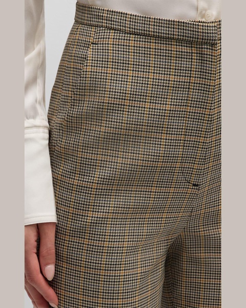 Prince Straight-Leg Plaid Houndstooth Trousers