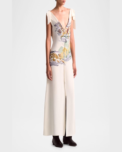 Jophee Drape Cap-Sleeve Maxi Dress
